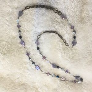 Czech bead chain mixed with brass chain